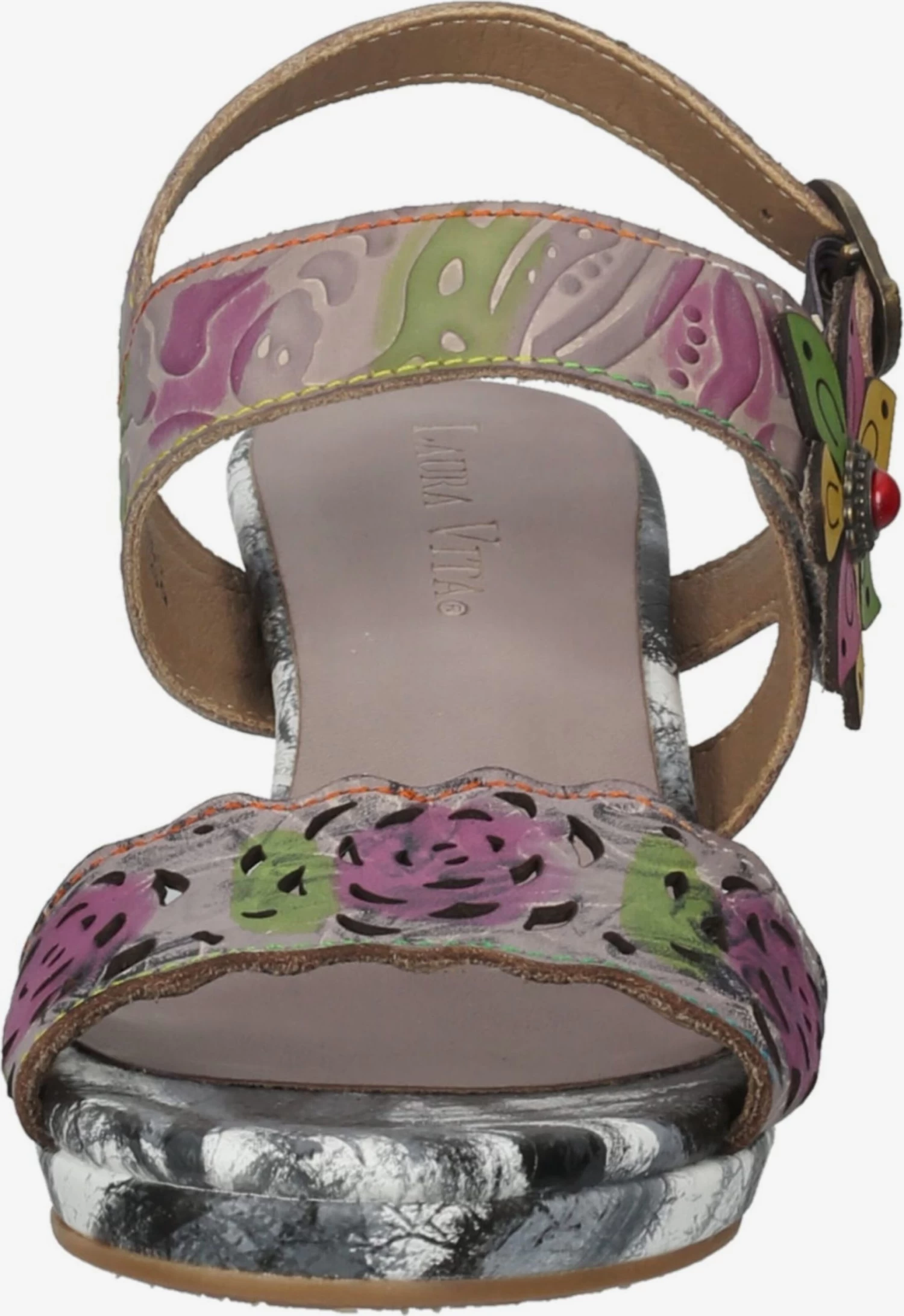 Laura Vita Sandales à Talons Sandales à Lanières Femme Gris – Image 3