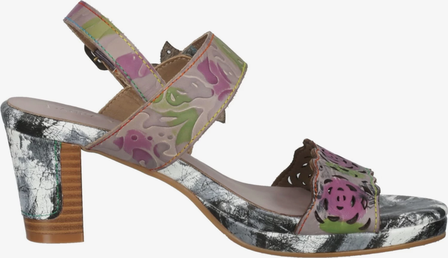 Laura Vita Sandales à Talons Sandales à Lanières Femme Gris – Image 4