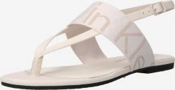 Calvin Klein Jeans Sandales Tongs Femme Blanc Cassé