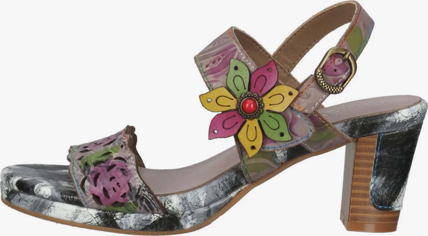 Laura Vita Sandales à Talons Sandales à Lanières Femme Gris – Image 2