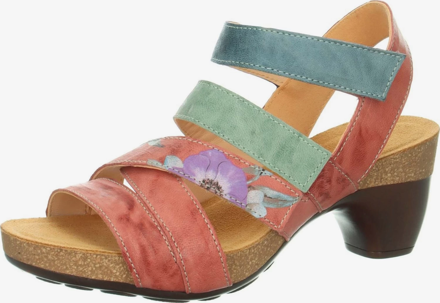 Think! Sandales à Talons Sandales à Lanières Femme Vert / Rose