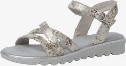 Jana Sandales à Plateau Sandales Femme Marron / Gris Argenté