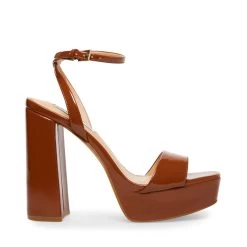 Steve Madden Lessa Sandal COGNAC PATENT