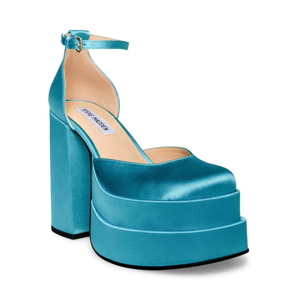 Steve Madden Charlize Sandal BLUE SATIN – Image 2