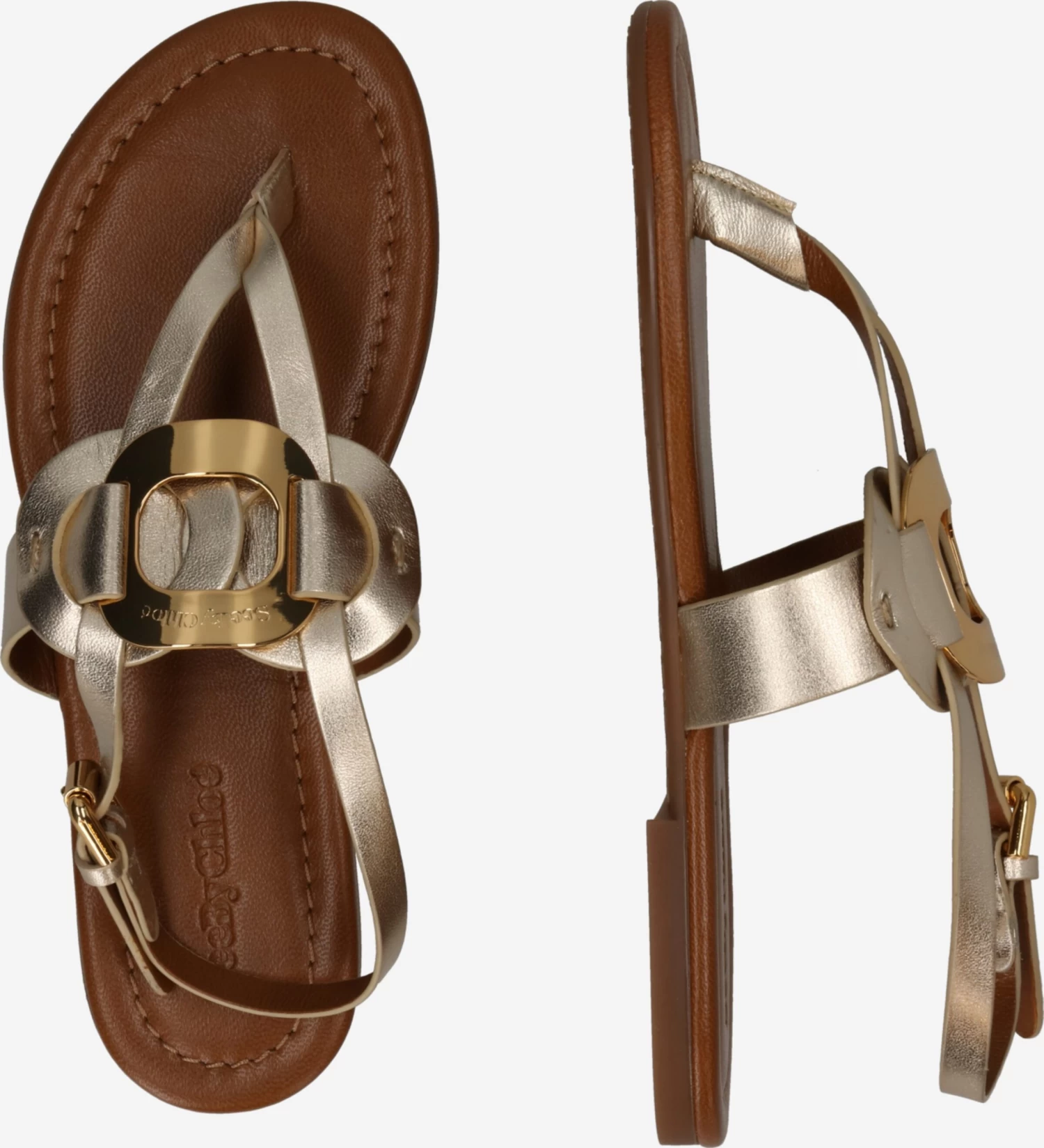 See By Chloé Sandales Tongs CHANY Femme Or – Image 2