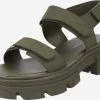 WAREHOUSE Sandales à Plateau Sandales Femme Kaki