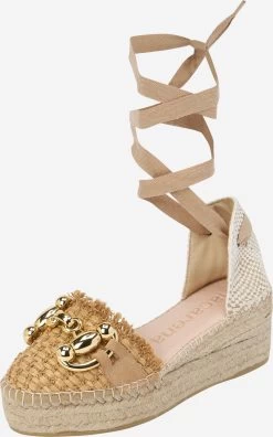 Macarena Sandales à Talons Sandales MIRACLE Femme Crème / Camel / Chamois